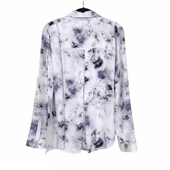 Leith Ivory Abstract Print Wrap Around Silk Blouse - Picture 5 of 9